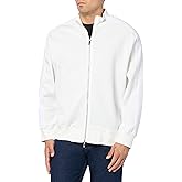Armani Exchange mens Logo Tape Full Zip Cotton Poly Bomber Sweatshirt