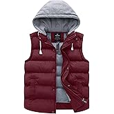 wantdo Women's Quilted Puffer Vest Thicken Warm Winter Coat with Removable Hood