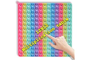 12x12 Multiplication Table Game Pop Fidget Toy, Educational Flash Cards, Times Table Chart, Math Game Board, Multiplication F