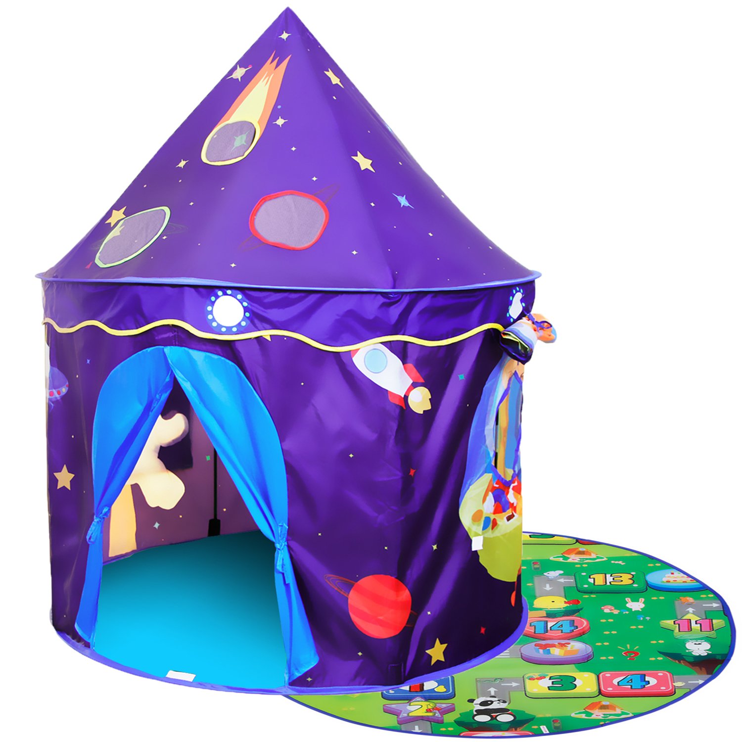 Homfu Play Tent For Kids Castle Playhouse With Space Pattern For Children Perfect Gift for Any Child