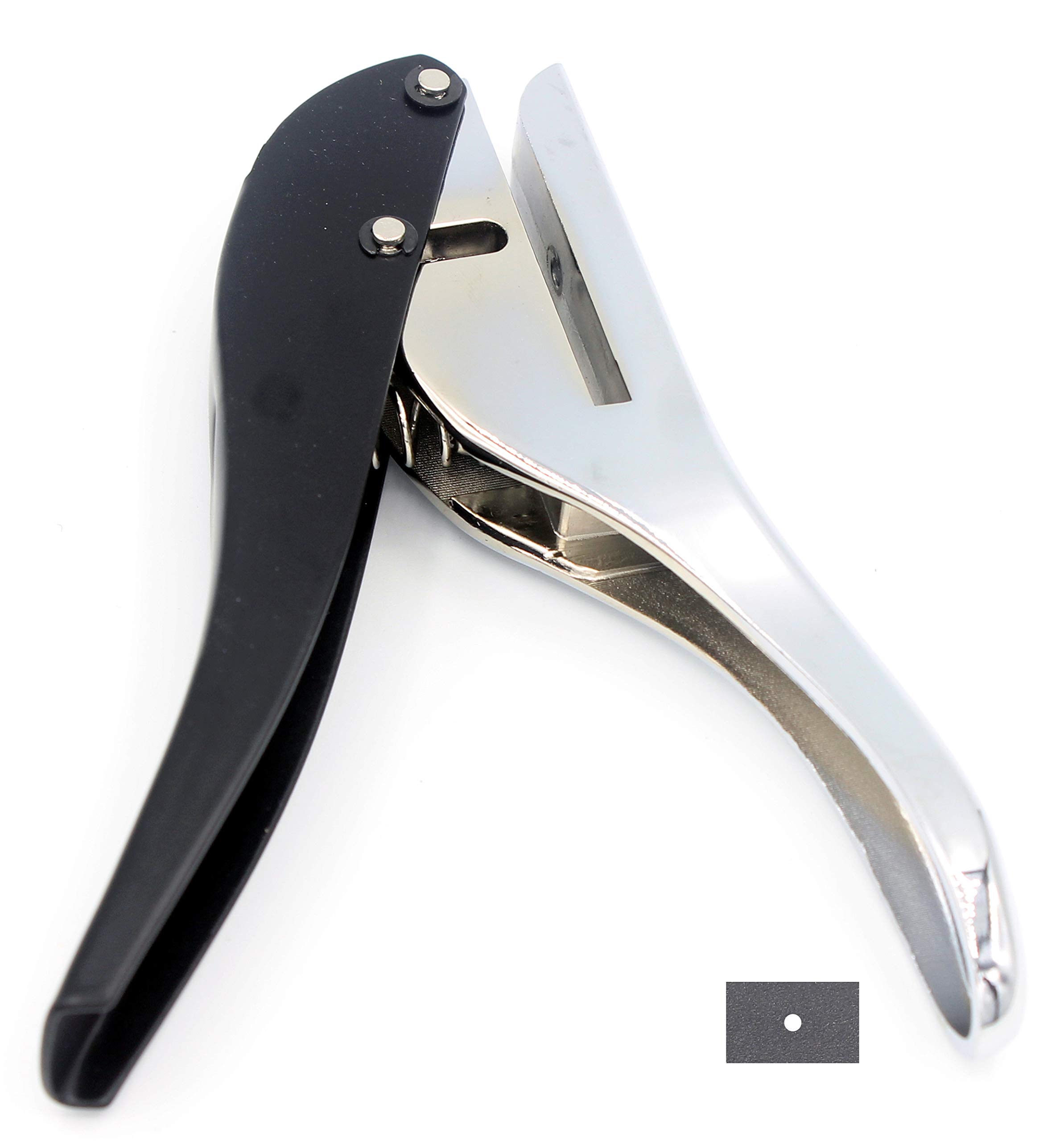 Kucaa Hand-held 1/8 inch 3mm Round Metal Silver Heavy Duty Single Circle Hole Punch for ID Cards PVC Cards Badge Photos