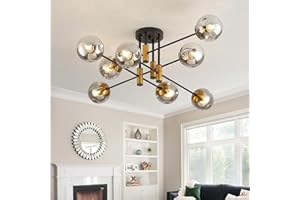DDLLDESHI 8 Light Sputnik Ceiling Light Fixture Glass Globe Bubble Modern Chandelier for Dining Room Bedroom Kitchen Living Room Hallway Entryway Office