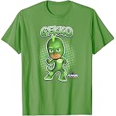 PJ Masks Gekko Comic Style Pose Panel Logo T-Shirt