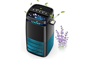 POMORON 4-in-1 Air Purifiers for Home, Air Ionizer Negative Ion Generator, H13 HEPA Filter, UV, Covers 1250 Ft² 99.97% Removal Rate for Pollen Smoke Pet Dander Air Cleaner for Bedroom, MJ002H, Black