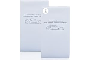 Andalus Auto Registration & Insurance Card Holder Pack of 2, Waterproof Essential Car Registration Holder with Hook & Loop Cl