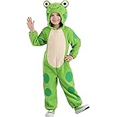 Frog Toddler Onesie Costume Jumpsuit with 3D Eyes Hood