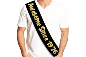 Sterling James Co. Awesome Since 1976 Black and Gold Sash - Happy 50th Birthday Party Supplies, Ideas and Decorations