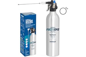 FIRSTINFO TOOLS FIT YOUR NEEDS FIRSTINFO A1638 (3rd Gen) Patented Lightweight Max. Pressure 140psi / 620ml Thickened Aluminum Canister Refillable Aerosol Spray Can | Compressed Air Sprayer | Wide Mist Spray