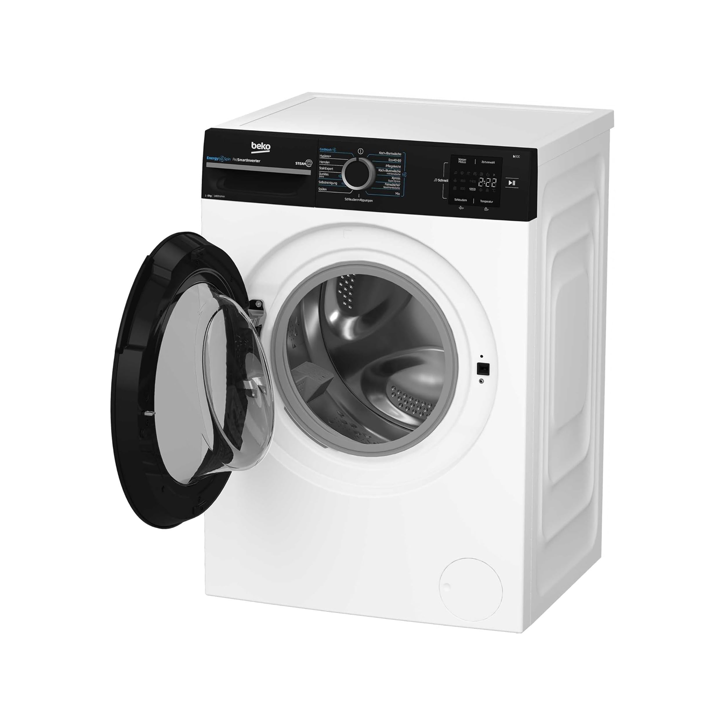 Beko BM3WFU3841R Waschvollautomat, Waschmaschine, 8 kg, EnergySpin, Schleuderwahl 1400 U/min, SteamCure Dampffunktion, allergikergeeignet, AquaWave Schontrommel, Weiß 9