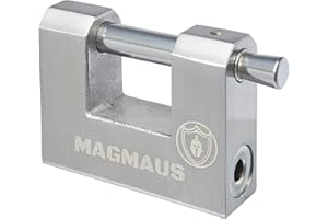 Magmaus® RTL70 [Armoured] High Security Padlock – Heavy Duty Container Lock with 0.70” Shackle Clearance & 0.39” Thick Bolt – Weatherproof Outdoor Lock for Storage Unit, Shed, Gate, Garage - 3 Keys