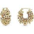 SNGIA Chunky Gold Hoop Earrings with CZ - Dangle, Statement, Drop & Small Hoops - Women's Gold Jewelry
