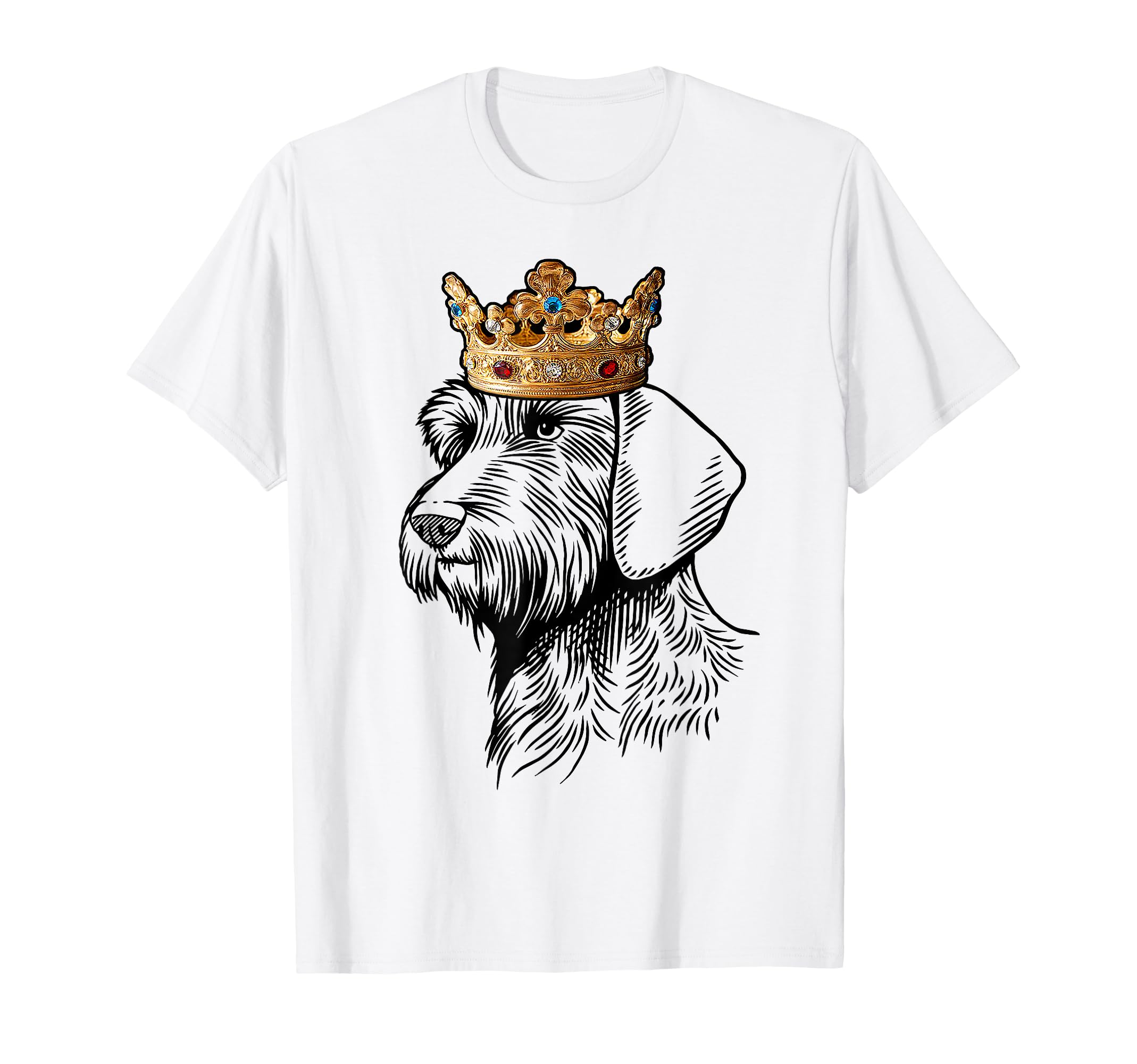 Wirehaired Dachshund Dog Wearing Crown T-Shirt