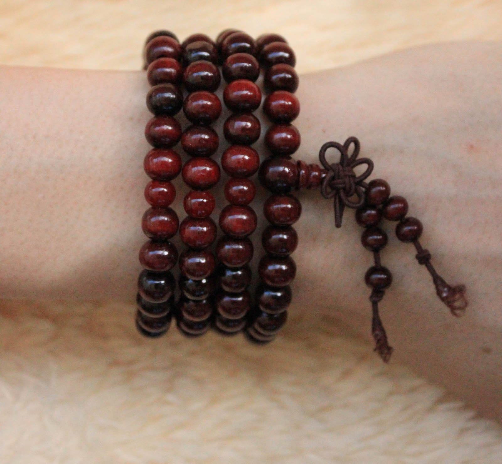 Fashion Natural Ebony 6mm Black Wood Beads 108 Buddha Bracelets Men / Women Long Bangle Religion Gift Wholesale Tibet Jewelery