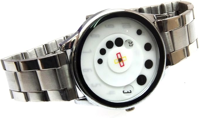 Amazon 入手困難 近未来デザイン 時計っぽくない 3ターンテーブル ユニーク ファッションウォッチ ミステリーダイヤル 文字盤ホワイト Cwwt8dots メンズ腕時計 腕時計 通販