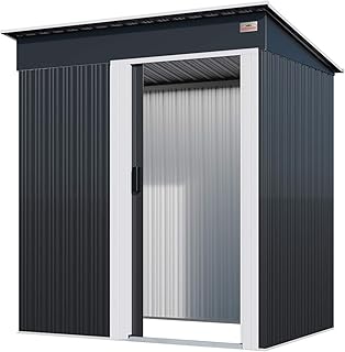 Gardebruk M Geräteschuppen 1,4m² 181x162x86cm Schiebetür verzinkter Stahl Anthrazit Gartenhaus Gerätehaus Pultdach 3m³