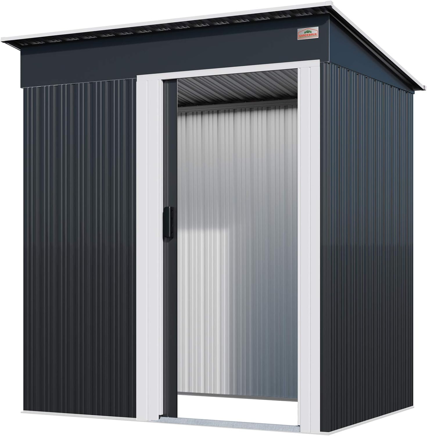 Gardebruk M Geräteschuppen 1,4m² 181x162x86cm Schiebetür verzinkter Stahl Anthrazit Gartenhaus Gerätehaus Pultdach 3m³