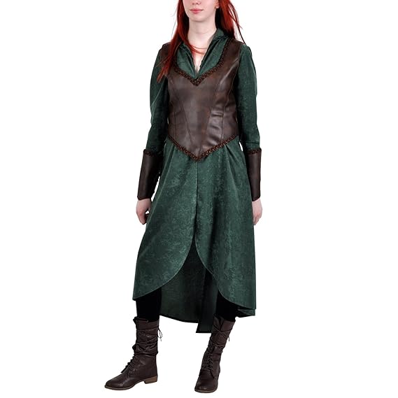 Hobbit Waldelbe Tauriel Elben Kostüm Set Damen Kostümkleid grün - 36/38