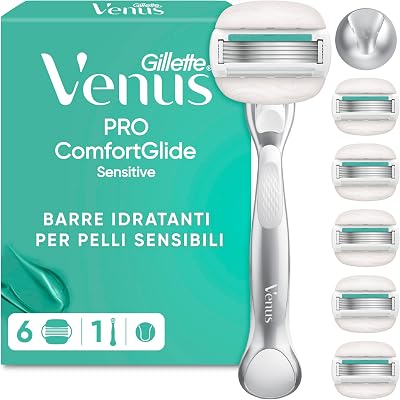 Rasoio Donna Comfortglide Sensitive per Rasoio a 5 Lame, 1 Manico + 6 Lamette Donna