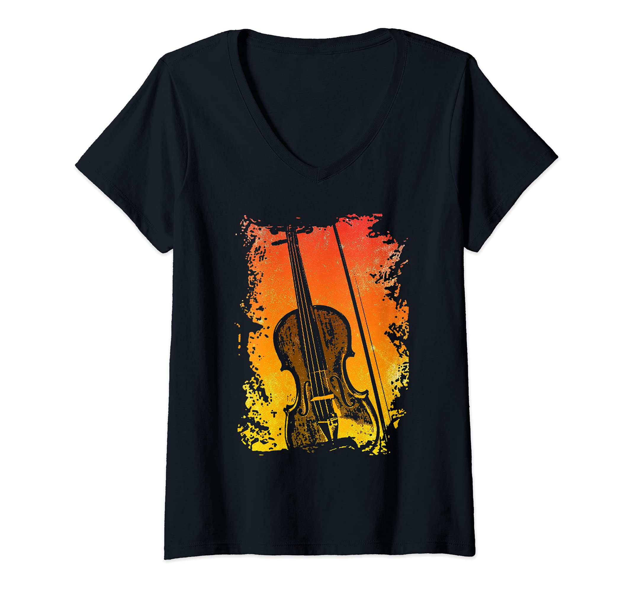 Womens Violinist Violin Player V-Neck T-Shirt
