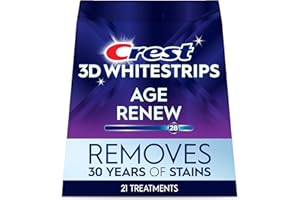 Crest 3D Whitestrips Age Renew At-home Teeth Whitening Kit, 21 Treatments, 28 Levels Whiter