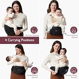 Momcozy Baby Hip Seat Carrier 0-36 Months 3D Belly Pad Black view 7