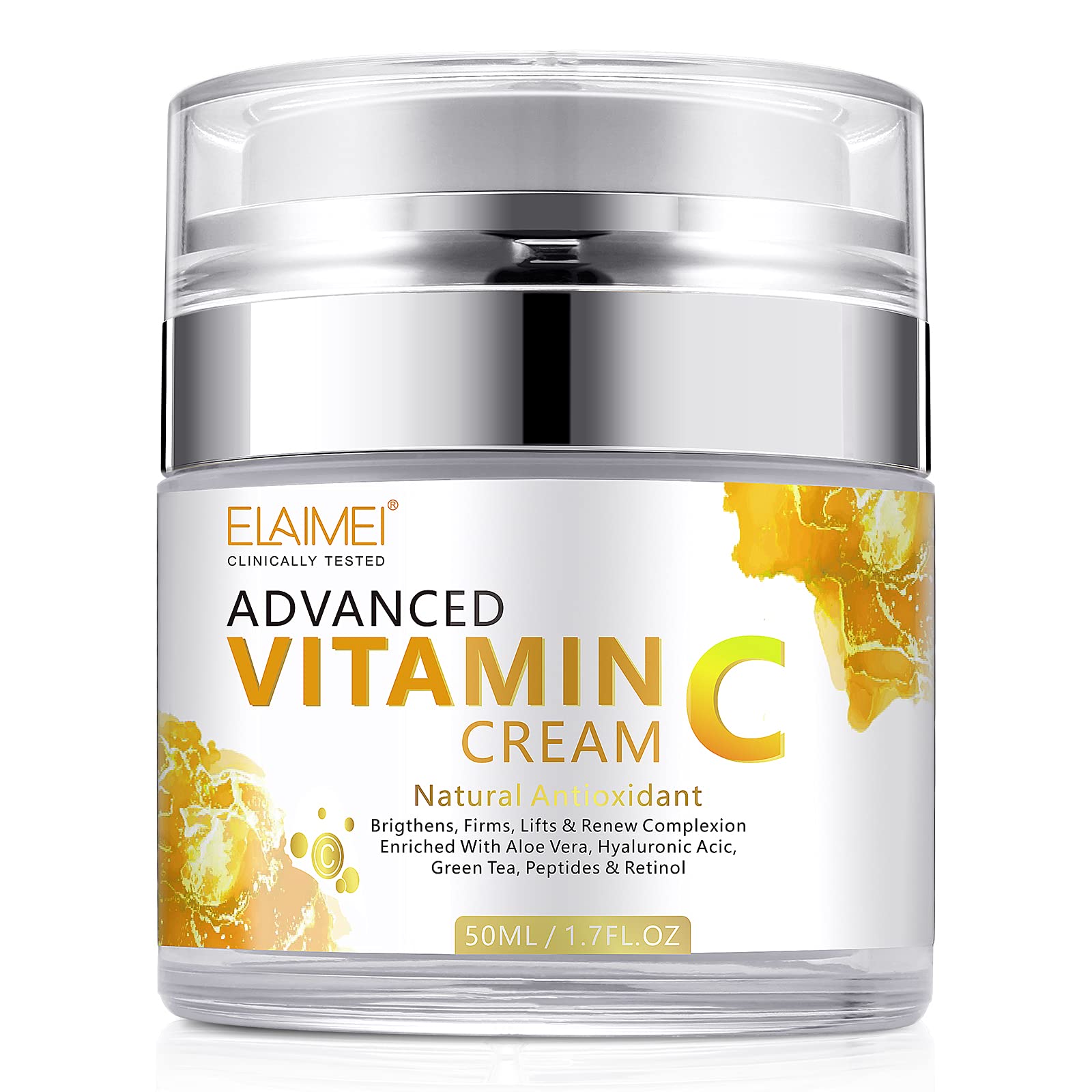 Vitamin C Face Cream with Hyaluronic Acid & Vitamin E, Natural Anti Aging & Wrinkle Day & Night Face Moisturiser for Women and Men, Boost Skin Collagen, Brighten Hydrate and Plump Skin