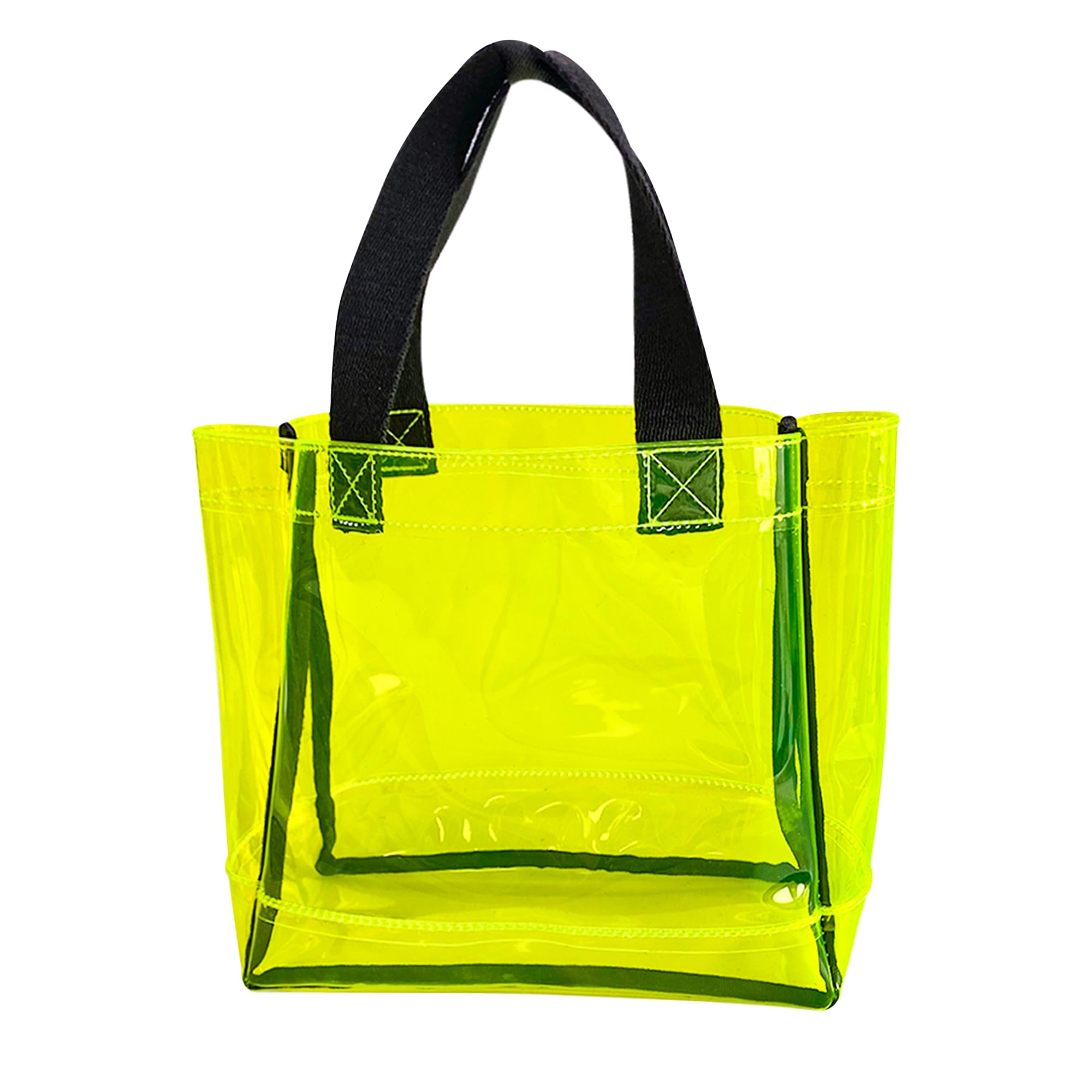 Photo 1 of **pack of 2**TotePrint Clear 1Packs Small Tote Work Bag,Gift Wrap Handbag for Bridal and Birthday Party,Travel Makeup Pouch with Handle (2pcs-yellow)