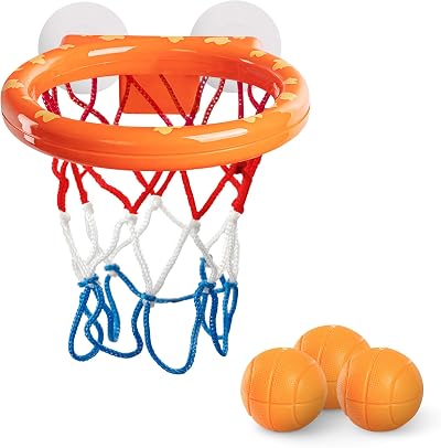 KIDOOLA Bath Basketball Hoop with Suction Cup Toy for Tub Bath Time