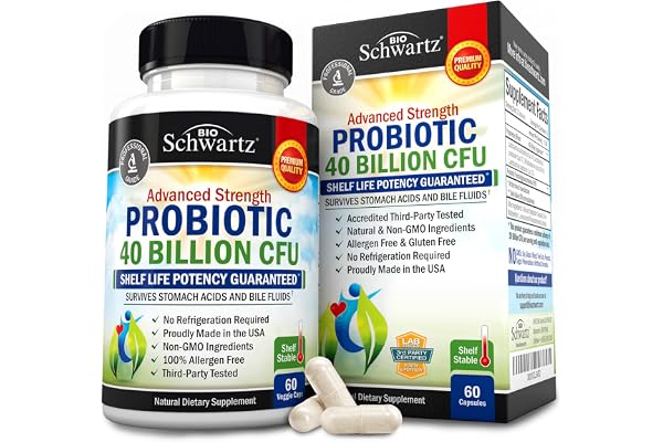 Daily Probiotic Supplement with 40 Billion CFU - Gut Health Complex with Astragalus and Lactobacillus Acidophilus Probiotic f