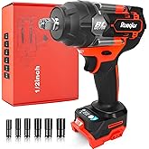 Cordless Impact Wrench 1/2 inch for Milwaukee 18V Battery,740Ft-lbs(1000N.m) High Torque Impact Wrench Heavy Duty Tool - Brus