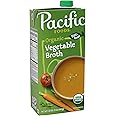 Pacific Foods Organic Vegetable Broth, Plant Based, 32 oz Carton (Pack of 6)
