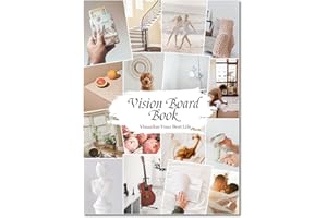 FOUNCY Vision Board Book for Manifestation & Goal Setting - 1200+ Inspirational Pictures & Quotes to Visualize Your Dreams, 122 Pages Dream Board Planner, Collage Kit