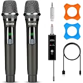 MICBNIB Universal Rechargeable Handheld Wireless Microphone | Stable One-To-One Chip Connection, 160Ft Portable Karaoke Microphone For Speech,Church,Singing,Party,Wedding,DJ