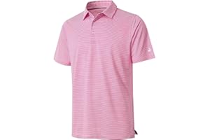 MICHEL ROUEN Golf Shirts for Boys Short Sleeve Moisture Wicking Dry Fit Performance Sport Striped Boys Polo Shirts
