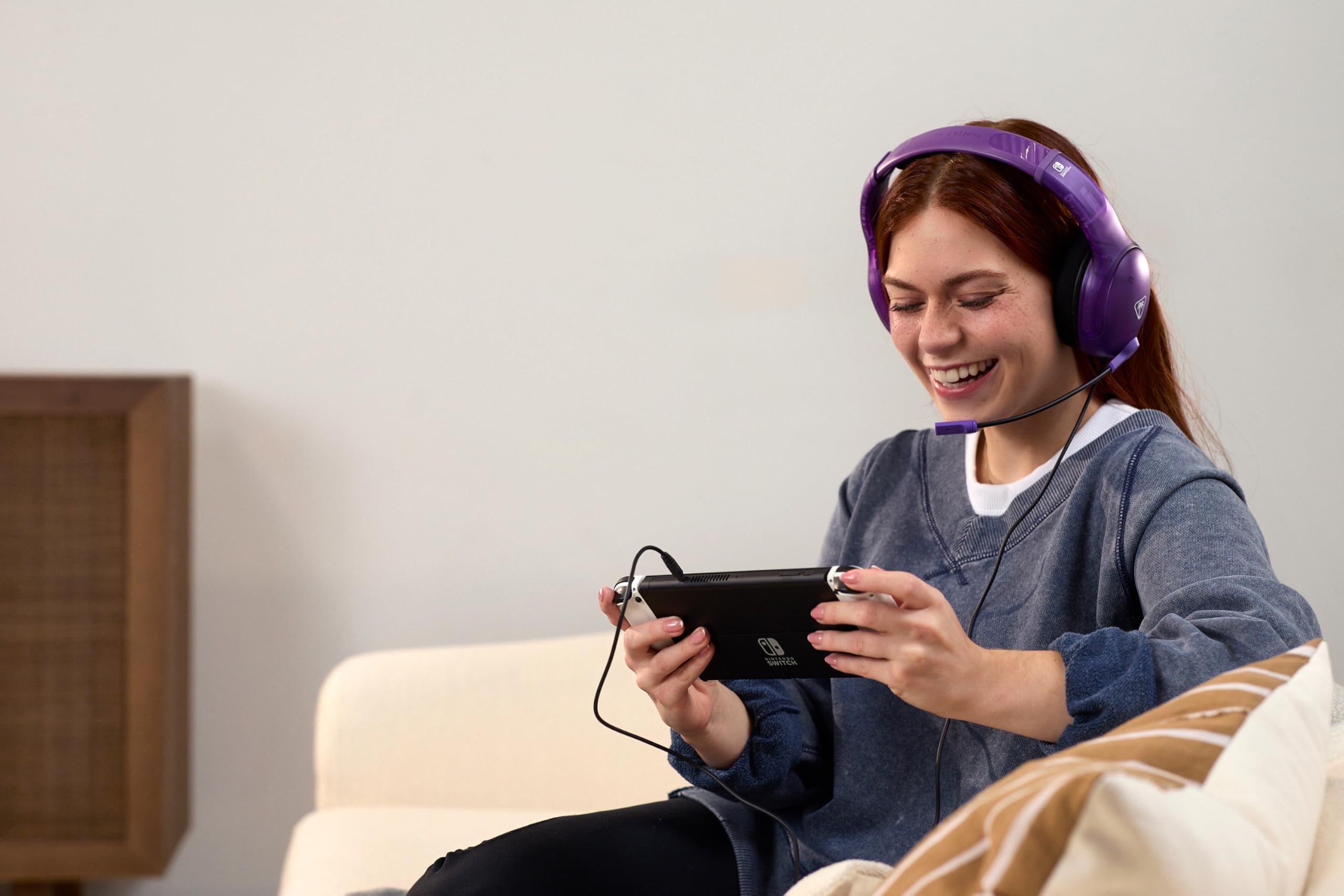Turtle Beach Airlite Fit Ghost Lila Wired Gaming Headset Offiziell Lizenziert für Nintendo Switch, Lite und OLED – Flip-to-Mute Mic, Over-Ear Premium Komfort 8