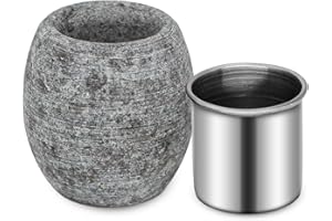 MXMZHXU Sauna Aromatherapy Stone, Sauna Essential Oil Diffuser, Natural Rock with Stainless Steel Bowl for Essential Oils, Spa Accessories