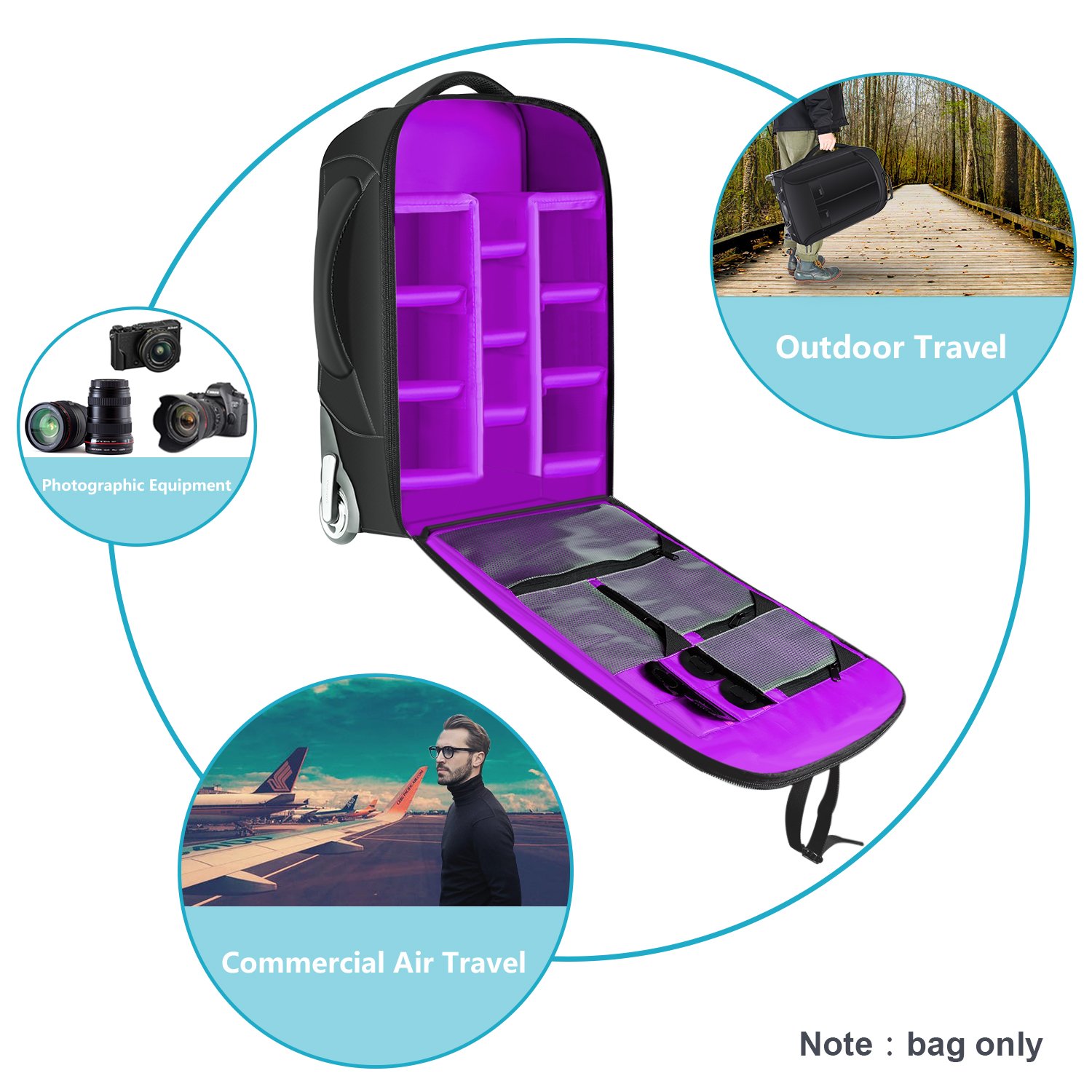 neewer convertible rolling camera backpack