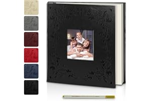 Posater Large Photo Album Self Adhesive Scrapbook Album for 4×6 5×7 8×10 Pictures DIY Magnetic Leather Frame Cover Photo Book