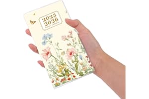 GORSBARK ButterflyFloral 2025-2026 Pocket Calendar - 2 Year Monthly Planner, Small Size (6.5' x 3.5'), Jan 2025 to Dec 2026 for Organizing & Planning