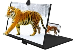 FODEUXP Upgraded Mobile Phone Screen Magnifier, 2026 New 3D HD Cell Phone Stand with Screen Amplifier, Foldable Magnifier Projector for Movies Videos Gaming (Black, 10 Inch)
