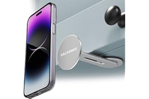 GALVANOX Magnetic Phone Holder, Fold-Away Swivel Stand Compatible with MagSafe for iPhone 12,13,14,15, 16 Pro Max | Bedroom Nightstand, Desk, Kitchen and More (Low Profile Sidemount/Under-Mount)