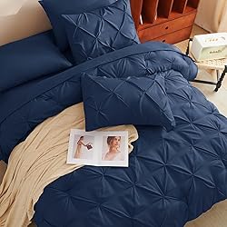 CozyLux California King Comforter Set Navy Blue, 7