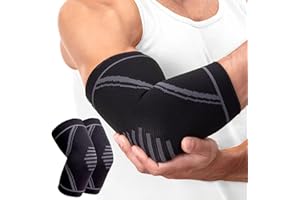 PhysFlex Elbow Brace 2 Pack for Tennis & Golfer's Elbow Pain Relief - Elbow Compression Sleeve for Weightlifting, Workout, Fitness, Arthritis, Bursitis - Tendonitis Elbow Brace for Men & Women