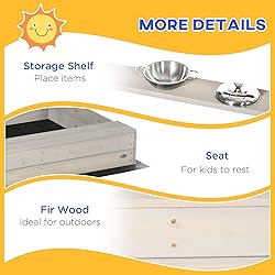 Outsunny Kids Sandbox with Canopy