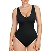 Lover-Beauty Bodysuits for Women Tummy Control Shapewear Plunge Deep V Neck Tank Tops and Thongs Body Shaper