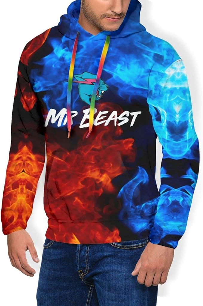 Buy Mr-Beast Men's Sports Hoodies Sweats, Drawstring Hooded Sweatshirtsl Long Sleeve Shirts Keep 