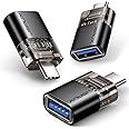 JSAUX USB C to USB Adapter [3 Pack], USB C Male to USB Female Adapter 3.0, USB to Type C Adapter Compatible with MacBook Pro/Air, iPhone 15, Samsung Galaxy S24/S23/S22/S21, All USB C Devices-Black