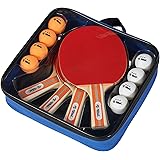 Rally and Roar Premium Table Tennis Paddle Set, Includes 4 Paddles, 3-Star Balls and Carry Case