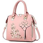 liuzhijiao Women Embroidered Satchel Top Handle Purses and Handbag Lightweight Totes Crossbody Shoulderbag for Lady