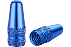 CAP ART Bike Presta Valve Caps Blue Aluminum Anodized Presta Valve Covers Fully Thread Air Dust Valve Stem Caps for Bike, Used on Presta/French Valves, Tire Pump Accessories (5 Pack)